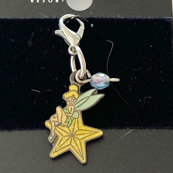 Vintage Disney Tinker Bell Tinkerbell Charm Disneyana Fairy Crystal bead Enamel - Picture 5 of 7